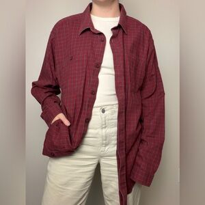 Patagonia 100% organic cotton red big square flannel size large